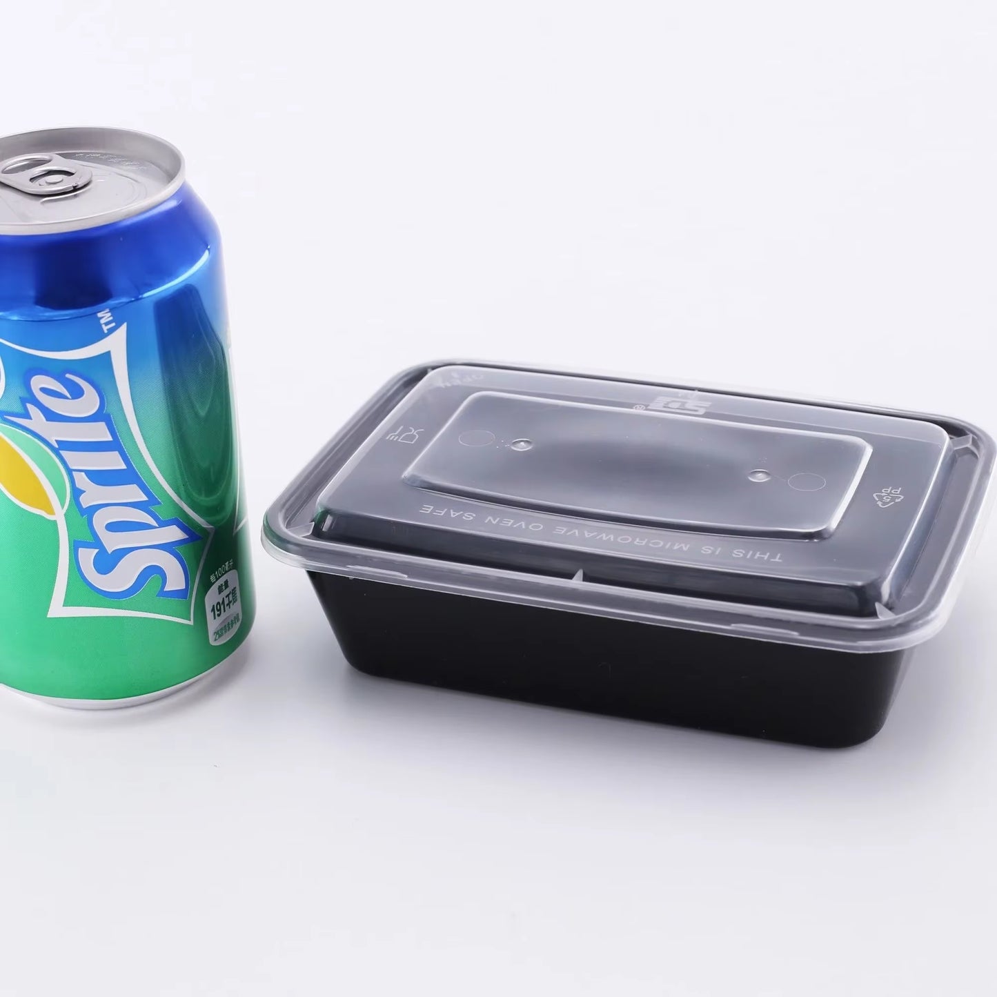10PCS Plastic Disposable Food Containers Black Take Out Containers with Lid for Salads Sandwiches Kitchen Fridge Storage Boxes